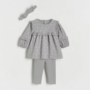 Reserved - Szett pamutból, fejpánttal - Szürke kép