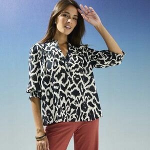 Blúz könyökig érő ujjakkal és nyomtatással kép