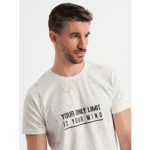 Férfi nyomtatott kerek nyakú póló - fehér V1 OM-TSFP-0187 kép