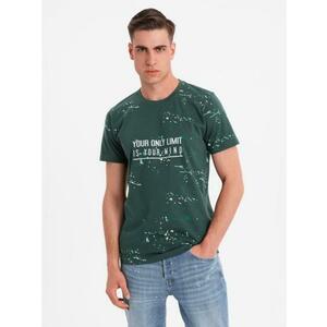 Férfi nyomtatott kerek nyakú póló - zöld V3 OM-TSFP-0187 kép