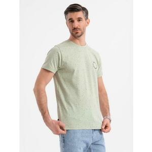 Férfi nyomtatott pamut póló kerek nyakkivágással - menta V3 OM-TSFP-0186 kép