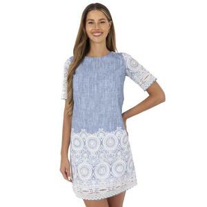 Kék elegáns mintás ruha Lidija kép