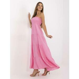 Rózsaszín maxi bandeau ruha viszkózzal kép