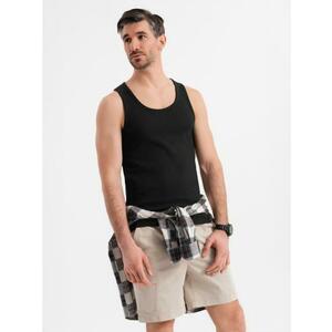 Férfi pamut alap póló vállpántokkal - fekete V3 OM-TSBT-0239 kép