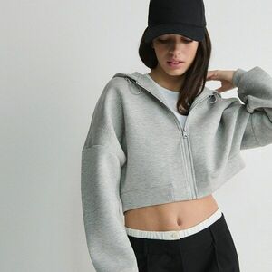 Reserved - Kapucnis cipzáras melegítőfelső - Világosszürke kép