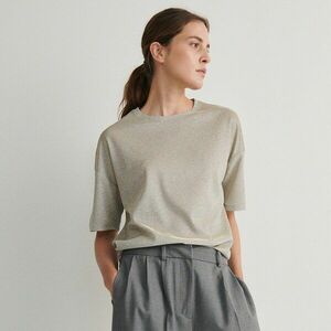 Reserved - Csillámos hatású póló - Krém kép