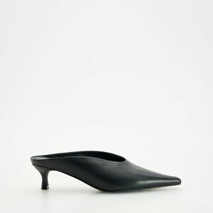 Reserved - Magas sarkú mule papucs bőrből - Fekete kép