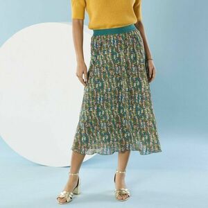 Midi, bővülő szoknya, mintás, kisebb testalkatúak számára kép