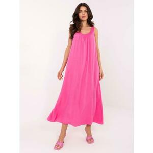 Rózsaszínű, laza szabású, viszkózból készült ruha OCH BELLA kép