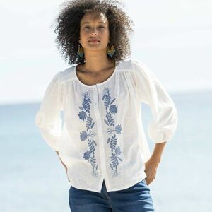 Blúz hímzéssel és 3/4 ujjal kép