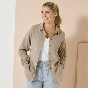 Muszlin oversize ing gombolt hasítékkal kép