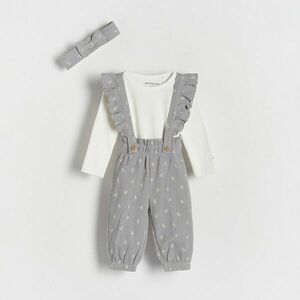 Reserved - Szett pamutból, fejpánttal - Szürke kép