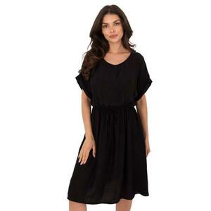 Fekete nyári ruha derék megkötővel kép