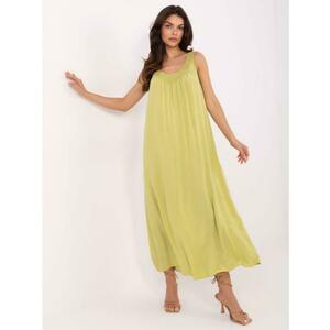 Lime zöld hosszú pánt nélküli ruha OCH BELLA kép