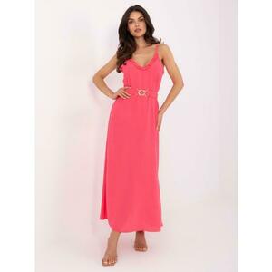 Korallszínű pánt nélküli maxiruha OCH BELLA kép