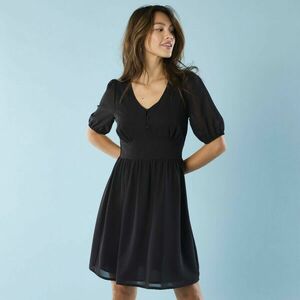 Egyszínű rövid voile ruha kisebb testalkatúaknak kép