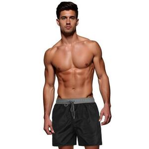 Férfi rövidnadrág fekete-szürke kép