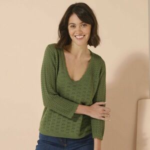 Csipke pulóver V-nyakkal kép