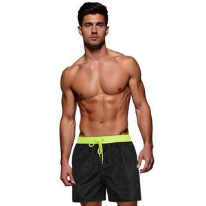 Férfi rövidnadrág fekete-zöld kép