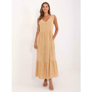 Ujjatlan, teveszínű maxiruha OCH BELLA kép