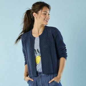 Rövid kardigán mintával, kisebb testalkatúak számára kép