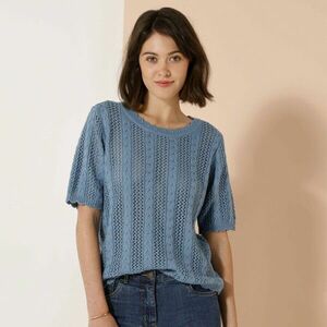 Blúz kerek nyakkivágással, csipkekötésből készült blúz kép