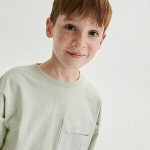 Reserved - Oversized hosszú ujjú póló zsebbel - Világosszürke kép