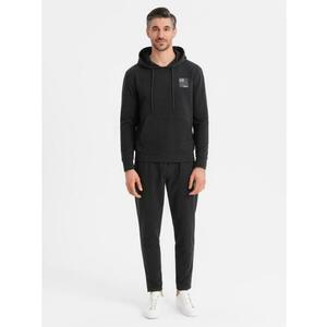 Férfi pulóver kapucnival + melegítőnadrág – fekete V1 Z107 kép