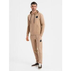 Férfi kapucnis pulóver + melegítőnadrág – barna V3 Z107 kép