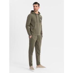 Férfi kapucnis pulóver + melegítőnadrág – olíva V4 Z107 kép