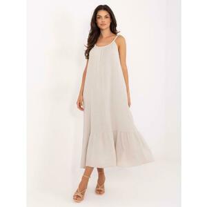 Világos bézs színű ruha vállpántokkal OCH BELLA kép