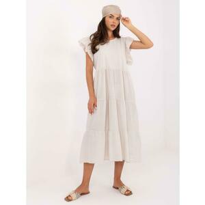 Világos bézs színű midi ruha nyárra OCH BELLA kép