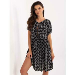 Fekete viszkóz mintás ruha SUBLEVEL kép