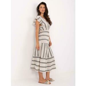 Ecru-fekete boho csíkos ruha OCH BELLA kép