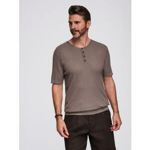 Pamut póló mellkasi és hátsó nyomtatással - sötétbézs V2 OM-TSWT-0201 OM-TSWT-0201 kép