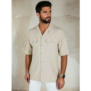 Férfi rövid ujjú ing bézs kép