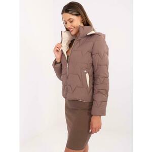 Barna átmeneti kabát zsebekkel kép