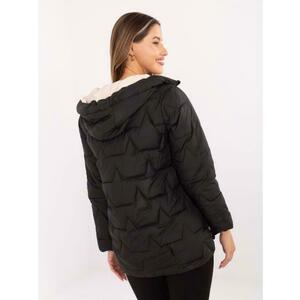 Fekete steppelt kabát cipzárral kép