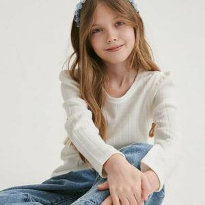 Reserved - Póló viszkózkeverékből - Krém kép