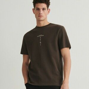 Reserved - Regular szabású póló mintával - Khaki kép