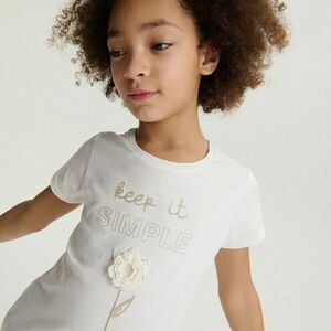 Reserved - Pamutban gazdag póló hímzéssel - Krém kép