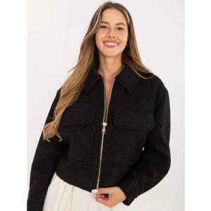 Fekete bouclé kabát SUBLEVEL kép