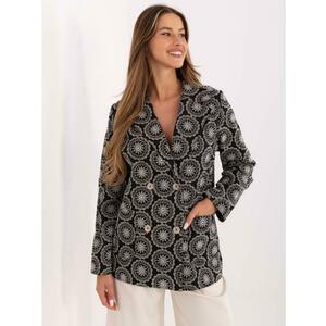 Fekete átlátszó kabát zsebekkel kép