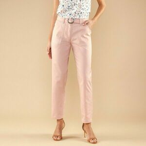 Egyenes nadrág fém csatos övvel, twill kép