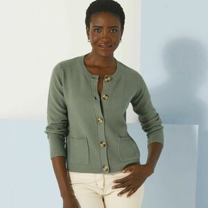 Egyenes szabású, gombos pulóver kép