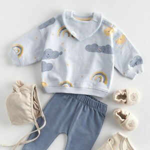 Reserved - Pamut melegítőfelső mintával és oldalcsíkokkal - Bíbor kép