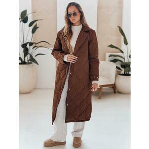 Női steppelt hosszú kabát TRENDIFY barna kép