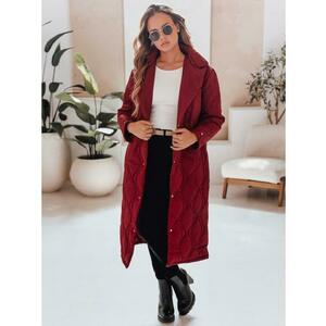 Női steppelt kabát TRENDIFY, hosszú, bordó kép