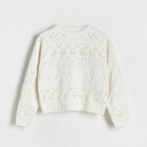 Reserved - Áttört pulóver - Krém kép