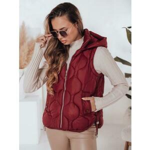 Női steppelt mellény kapucnival MISSVEST bordó kép